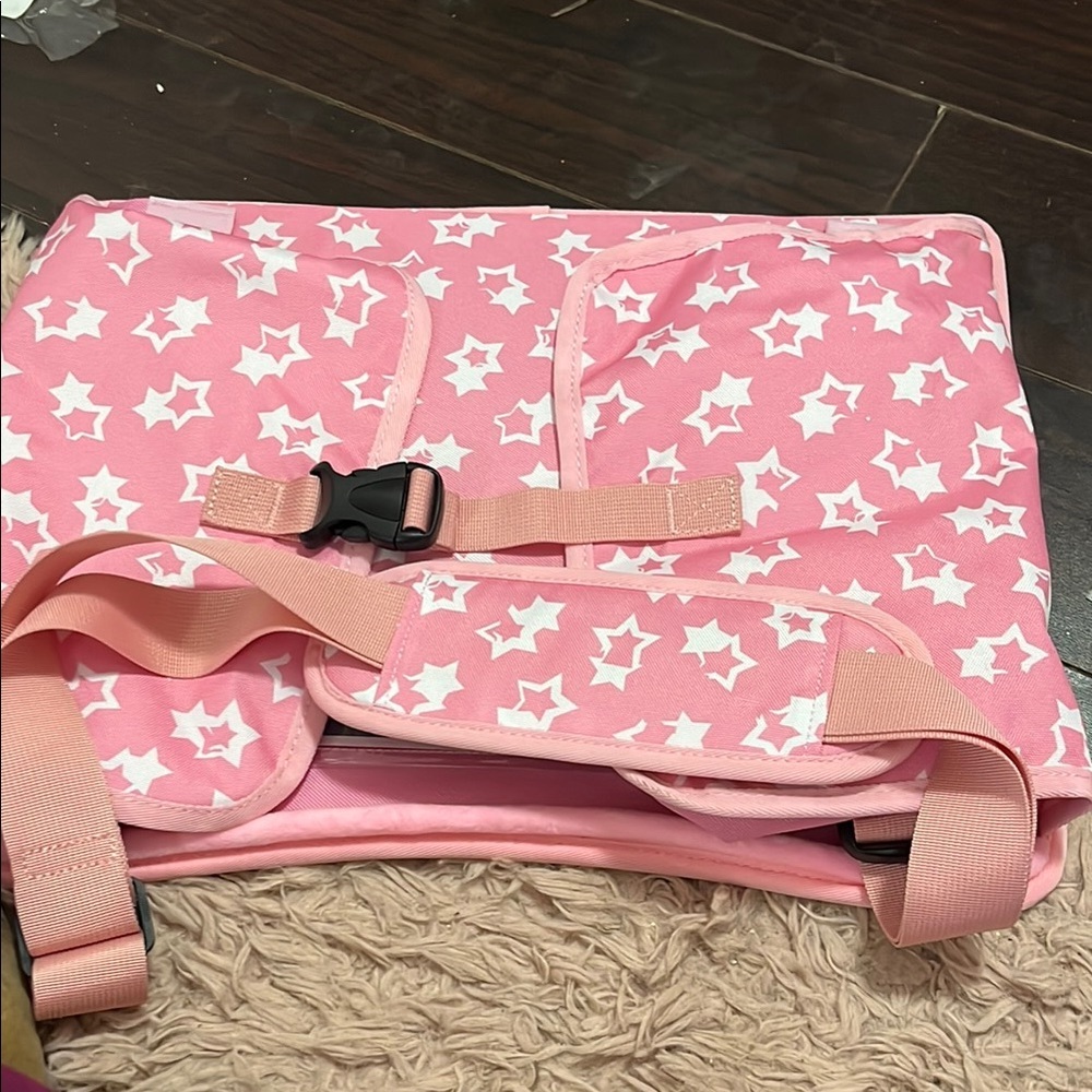 Pink Star Pattern Kids travel tray activities